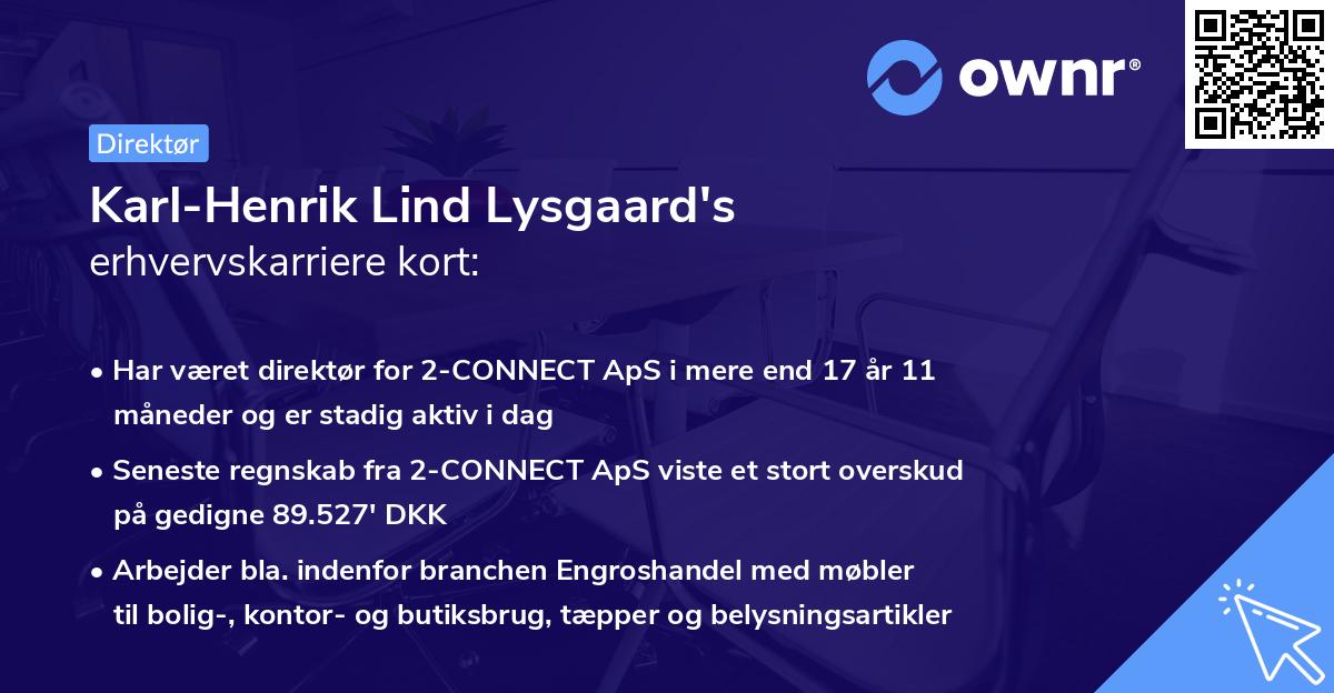 Karl-Henrik Lind Lysgaard's erhvervskarriere kort