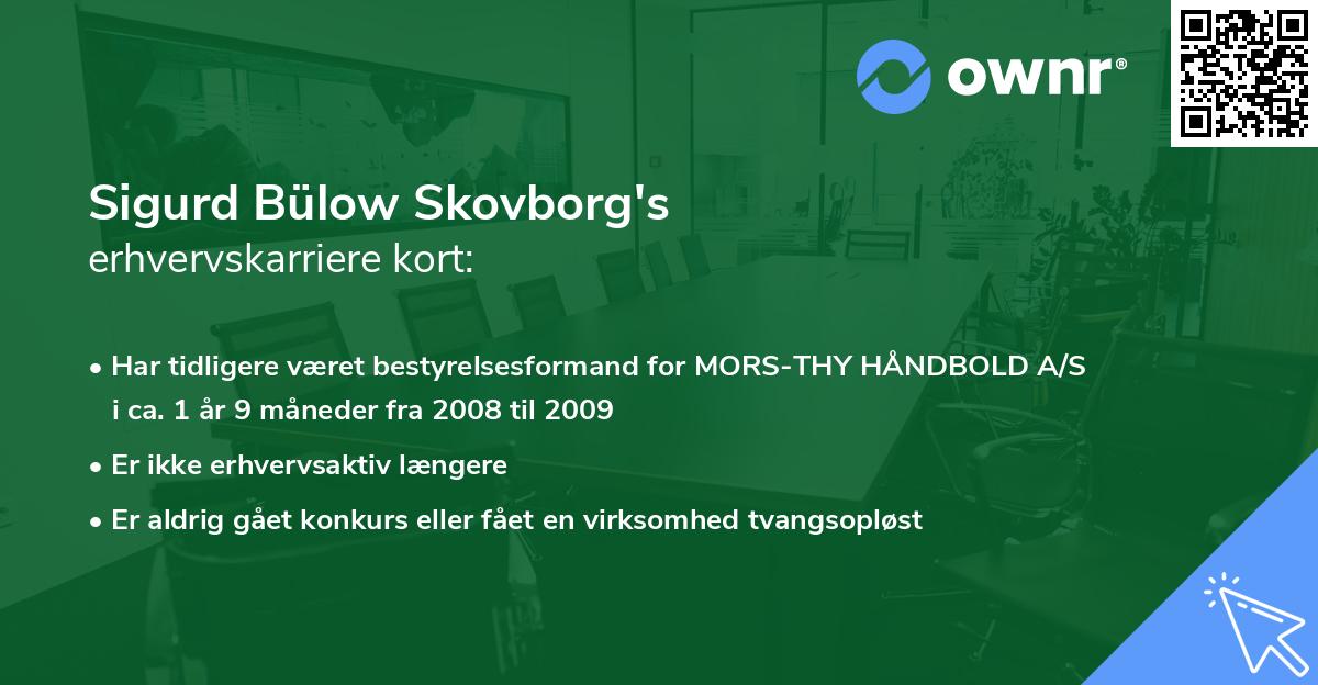 Sigurd Bülow Skovborg's erhvervskarriere kort