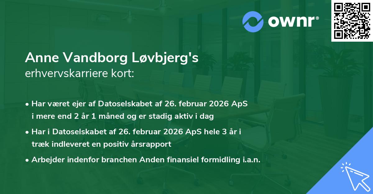 Anne Vandborg Løvbjerg's erhvervskarriere kort