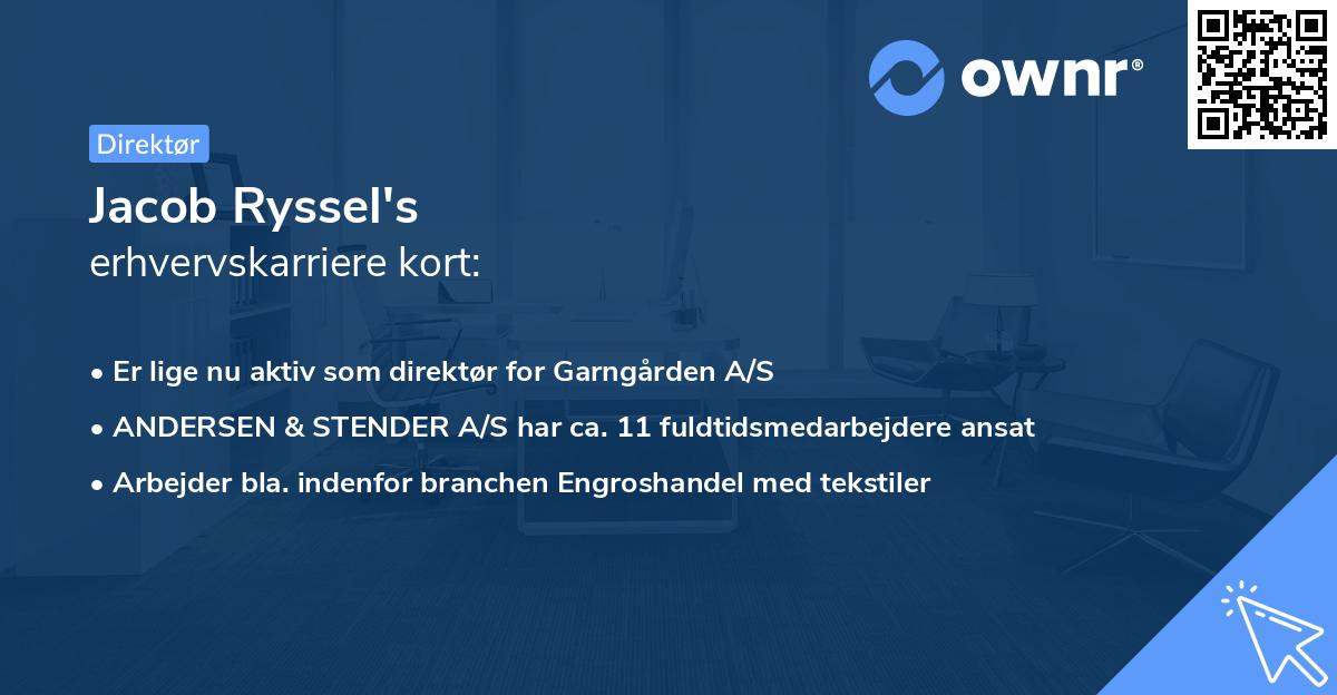 Jacob Ryssel's erhvervskarriere kort
