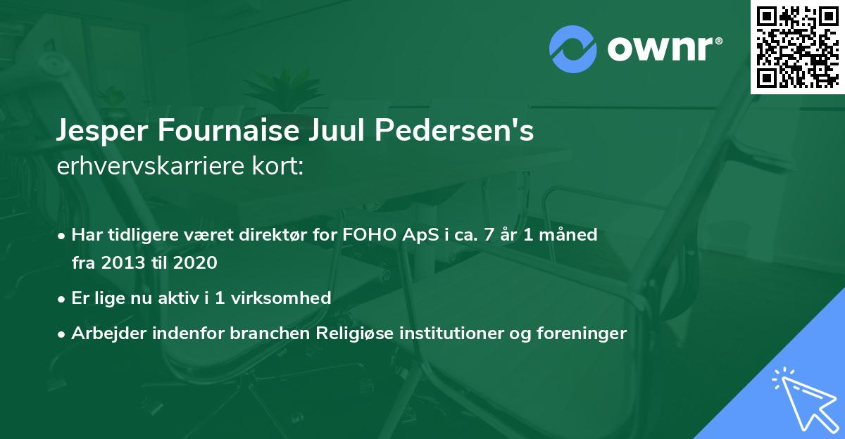 Jesper Fournaise Juul Pedersen's erhvervskarriere kort