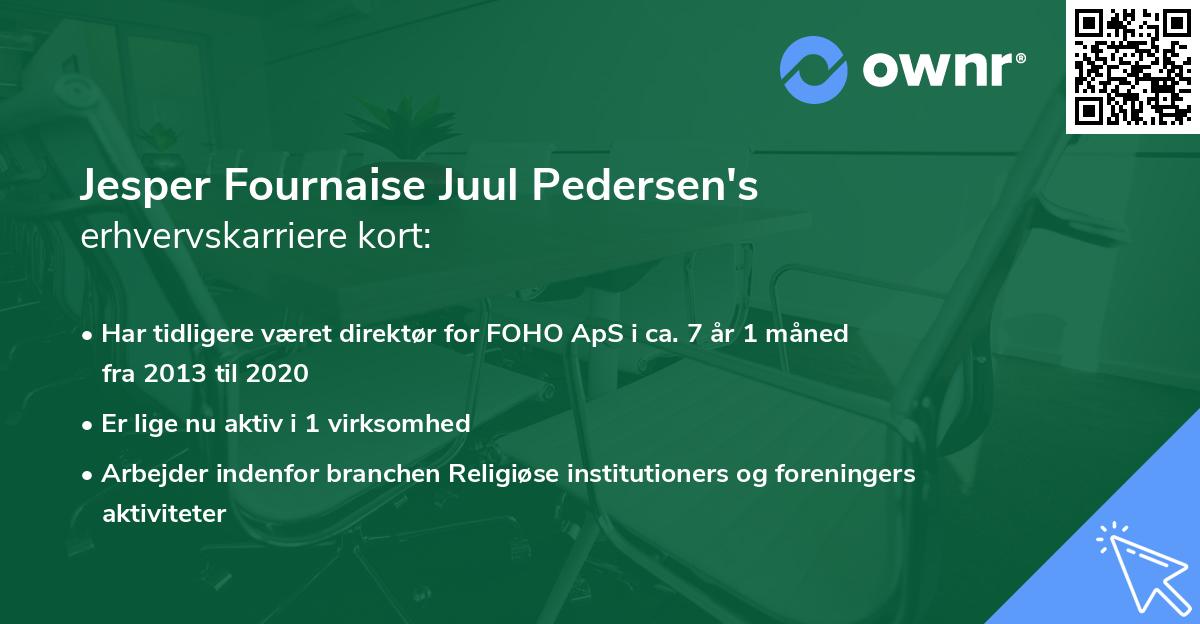 Jesper Fournaise Juul Pedersen's erhvervskarriere kort