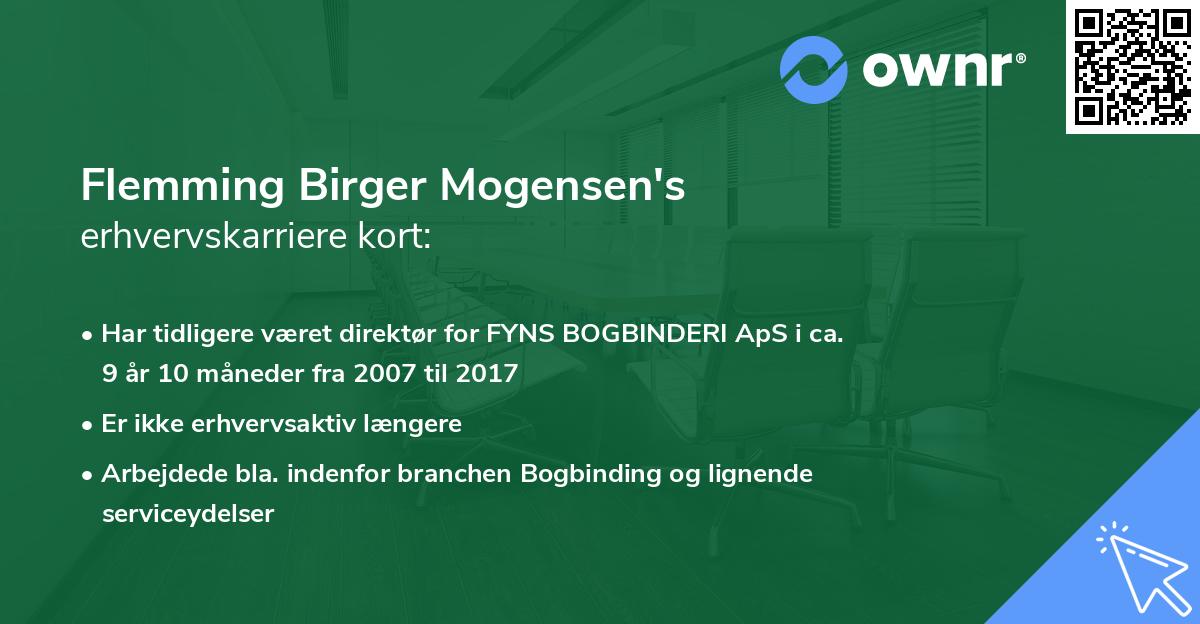 Flemming Birger Mogensen's erhvervskarriere kort