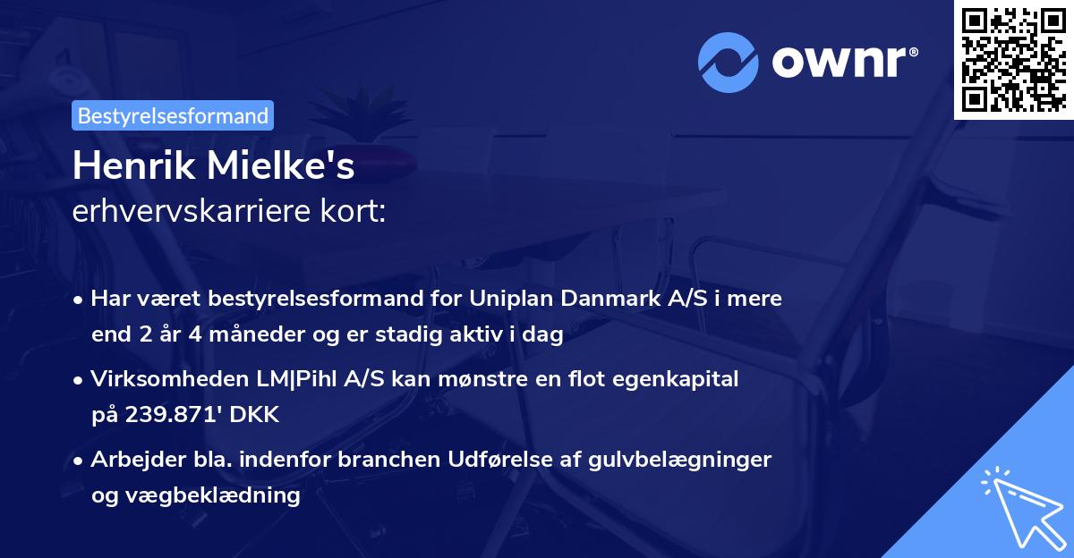 Henrik Mielke's erhvervskarriere kort