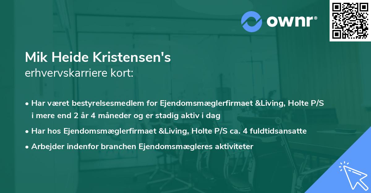 Mik Heide Kristensen's erhvervskarriere kort