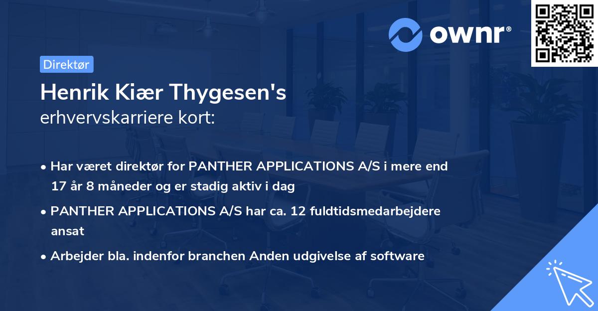 Henrik Kiær Thygesen's erhvervskarriere kort
