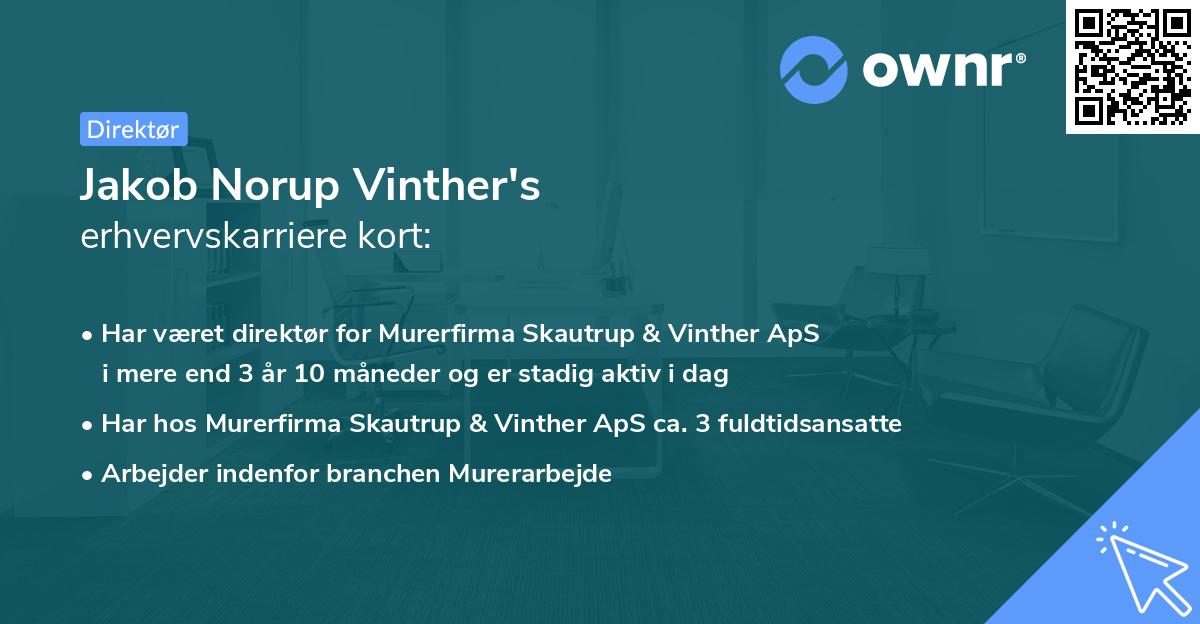 Jakob Norup Vinther's erhvervskarriere kort