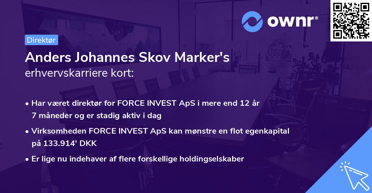 Anders Johannes Skov Marker's erhvervskarriere kort