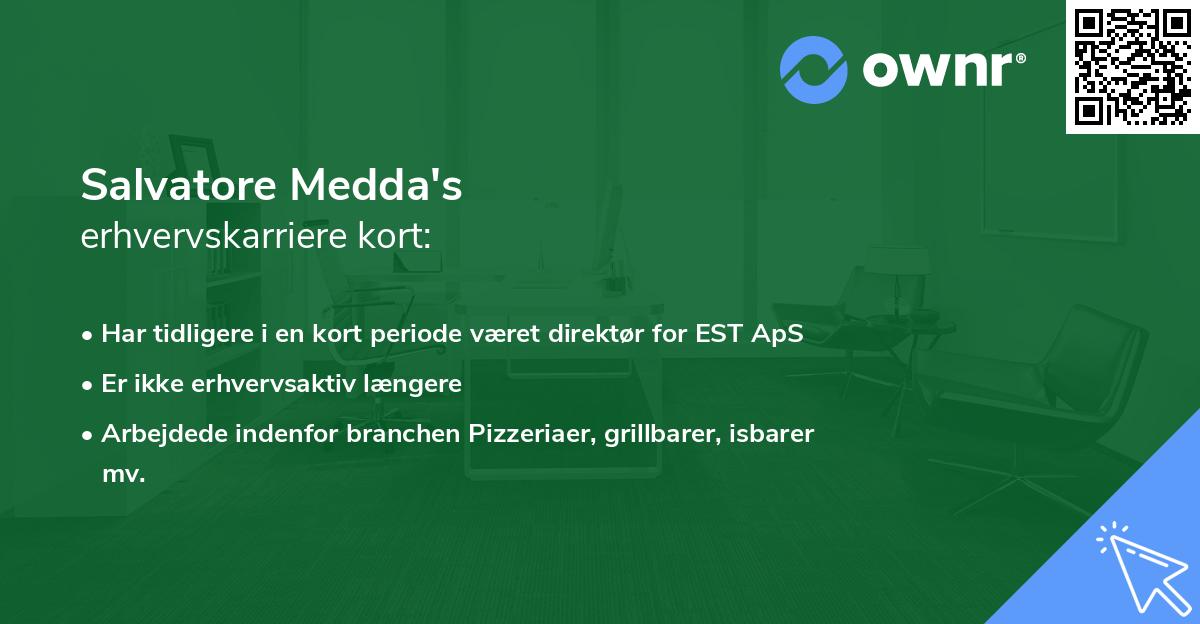 Salvatore Medda's erhvervskarriere kort