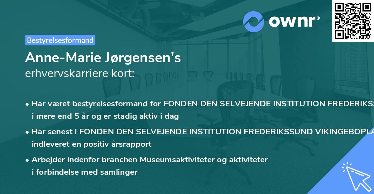 Anne-Marie Jørgensen's erhvervskarriere kort