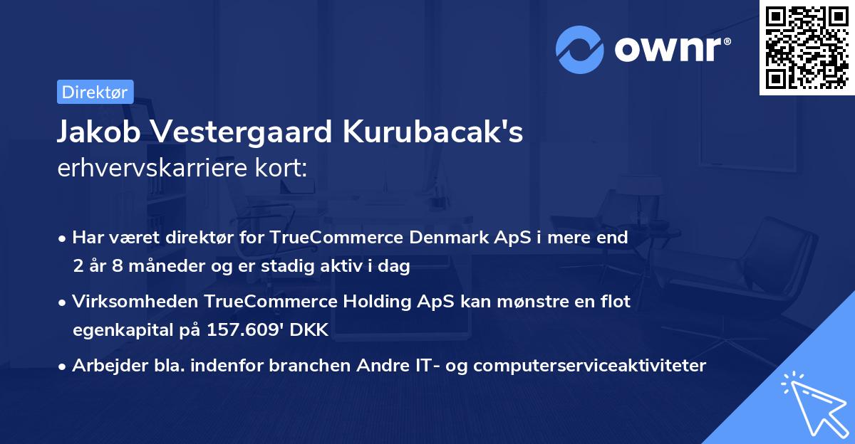 Jakob Vestergaard Kurubacak's erhvervskarriere kort