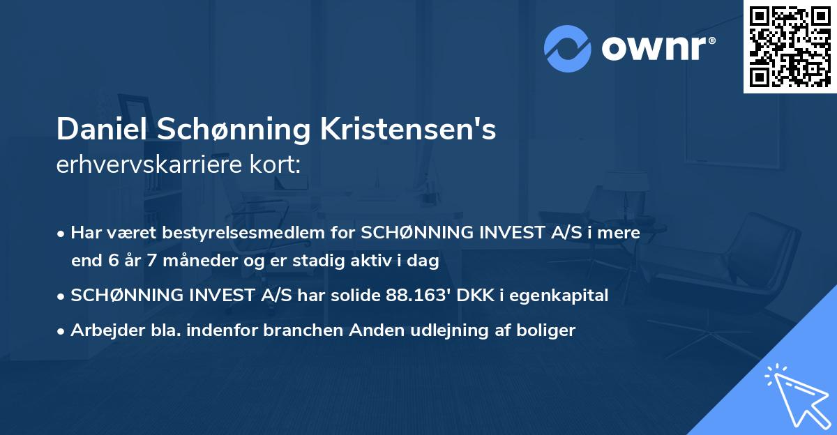 Daniel Schønning Kristensen's erhvervskarriere kort