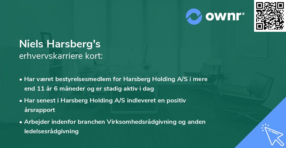 Niels Harsberg's erhvervskarriere kort