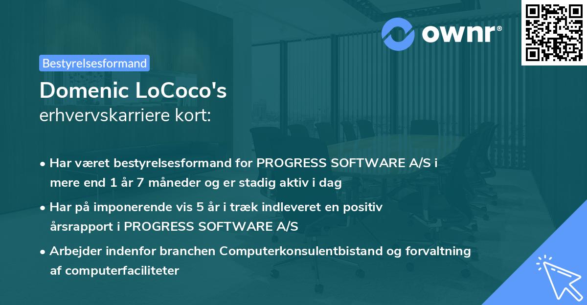 Domenic LoCoco's erhvervskarriere kort