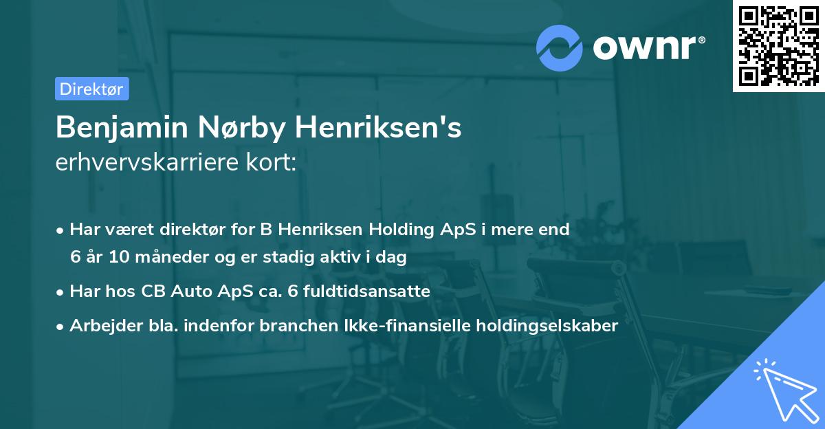 Benjamin Nørby Henriksen's erhvervskarriere kort