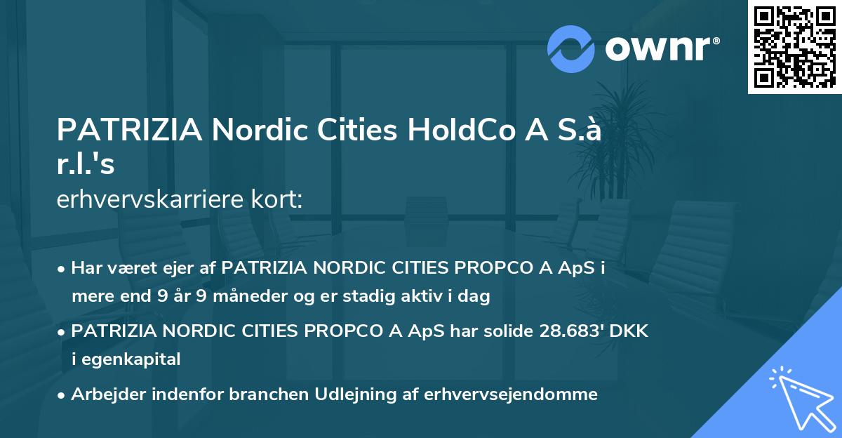 PATRIZIA Nordic Cities HoldCo A S.à r.l.'s erhvervskarriere kort