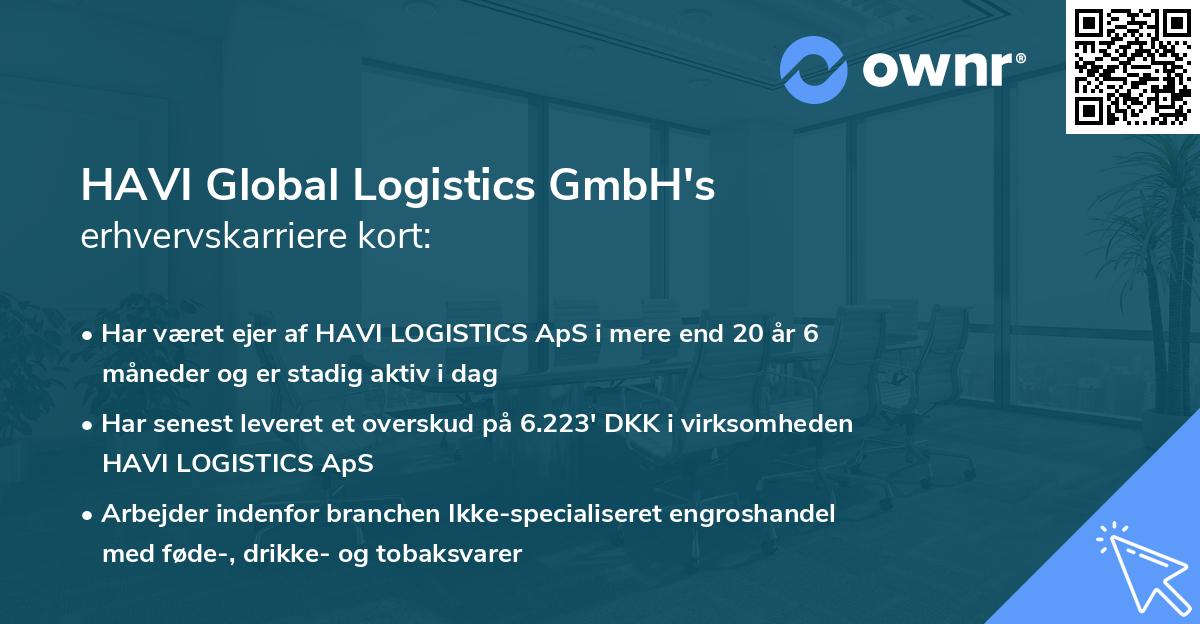 HAVI Global Logistics GmbH's erhvervskarriere kort