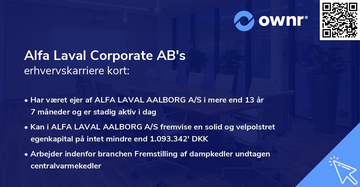 Alfa Laval Corporate AB's erhvervskarriere kort