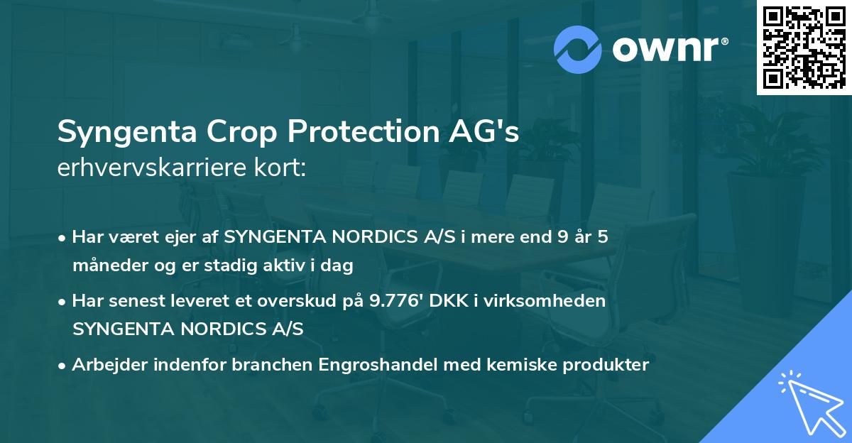 Syngenta Crop Protection AG's erhvervskarriere kort