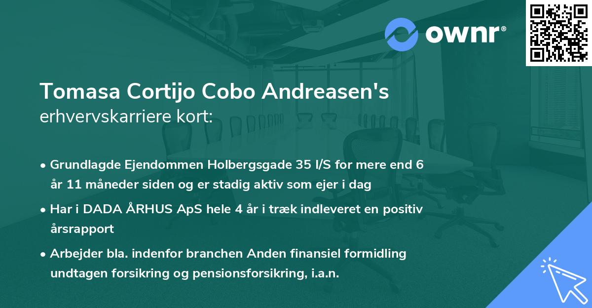 Tomasa Cortijo Cobo Andreasen's erhvervskarriere kort