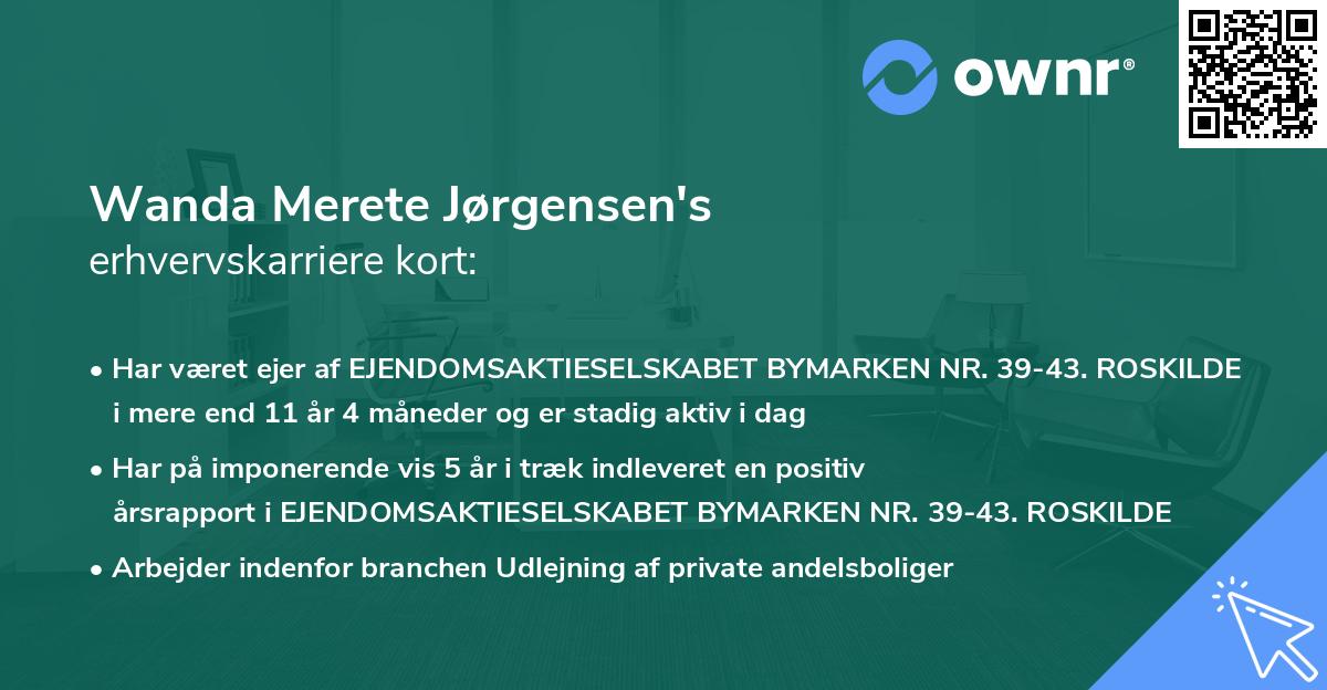 Wanda Merete Jørgensen's erhvervskarriere kort