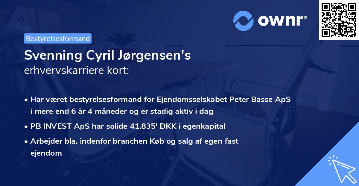 Svenning Cyril Jørgensen's erhvervskarriere kort