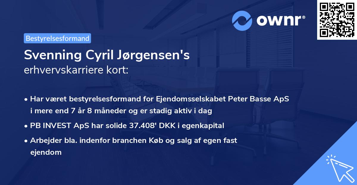 Svenning Cyril Jørgensen's erhvervskarriere kort