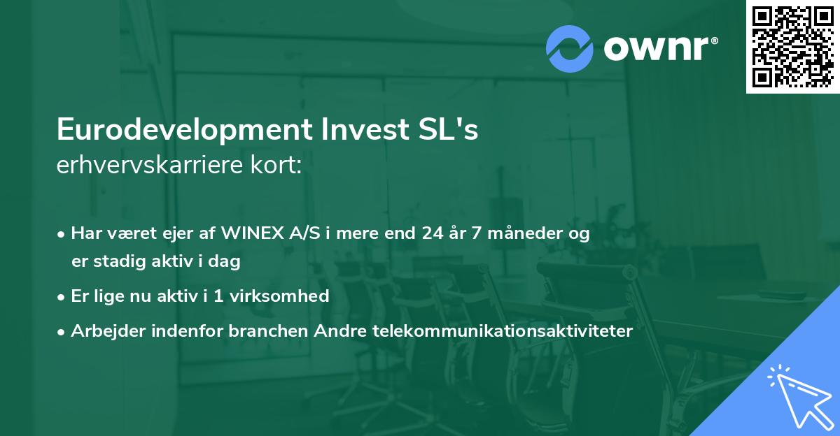 Eurodevelopment Invest SL's erhvervskarriere kort