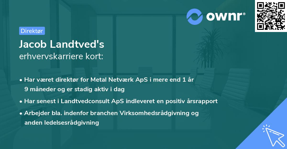 Jacob Landtved's erhvervskarriere kort