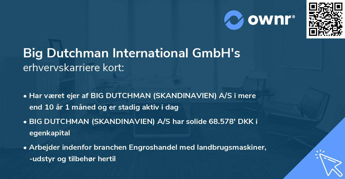 Big Dutchman International GmbH's erhvervskarriere kort