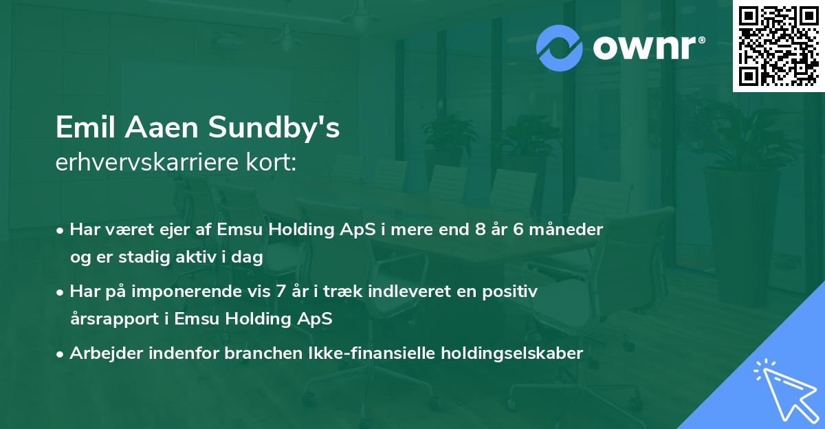 Emil Aaen Sundby's erhvervskarriere kort