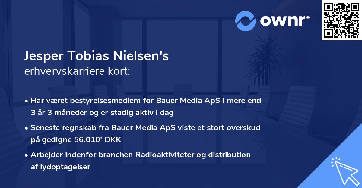 Jesper Tobias Nielsen's erhvervskarriere kort
