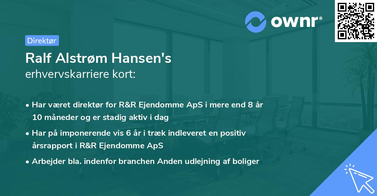 Ralf Alstrøm Hansen's erhvervskarriere kort