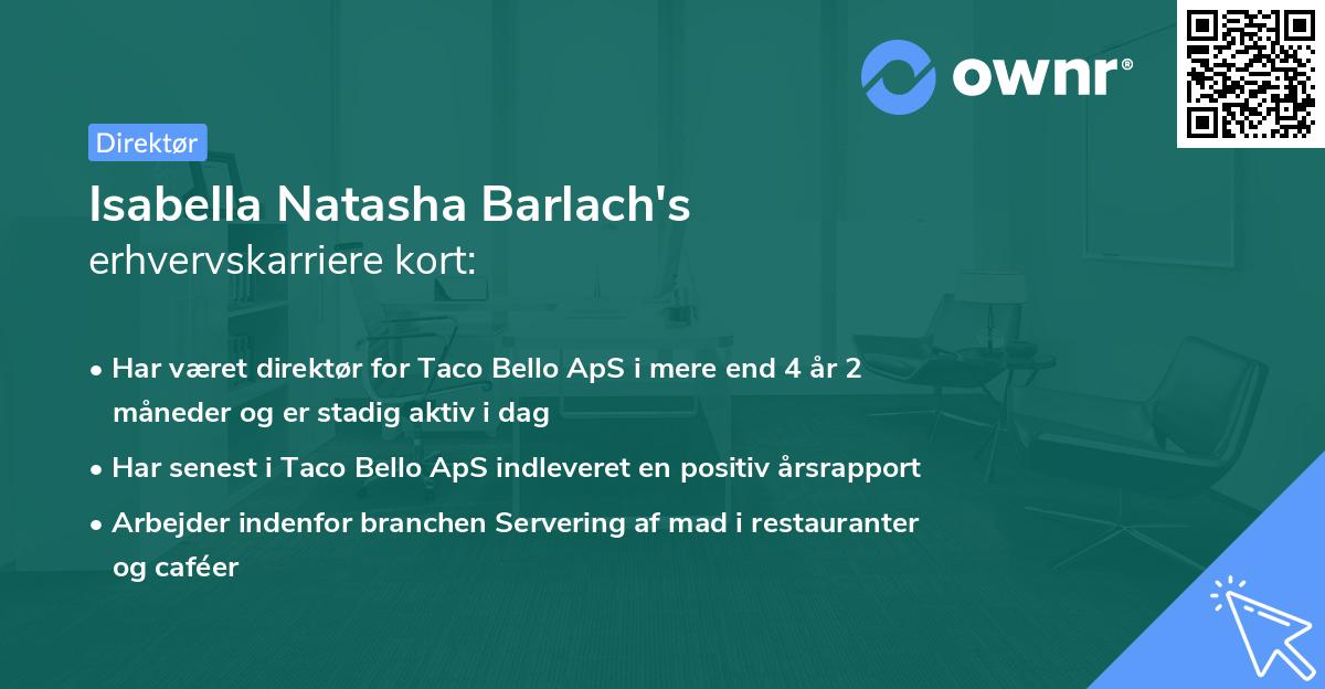 Isabella Natasha Barlach's erhvervskarriere kort