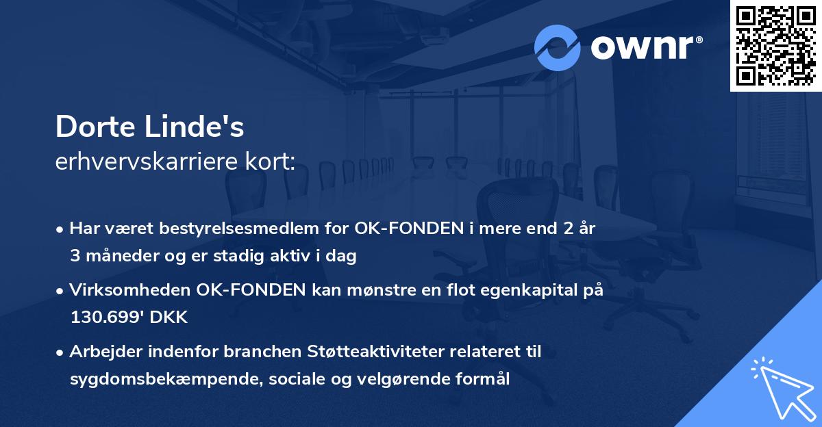 Dorte Linde's erhvervskarriere kort