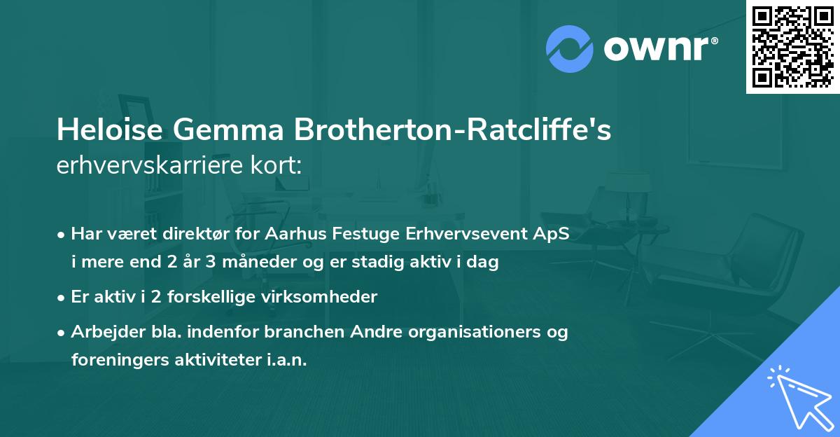 Heloise Gemma Brotherton-Ratcliffe's erhvervskarriere kort