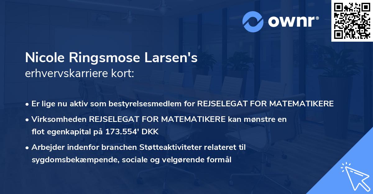 Nicole Ringsmose Larsen's erhvervskarriere kort