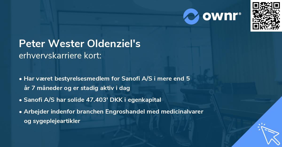 Peter Wester Oldenziel's erhvervskarriere kort