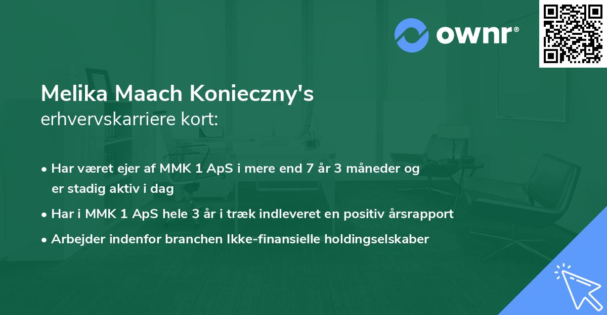 Melika Maach Konieczny's erhvervskarriere kort