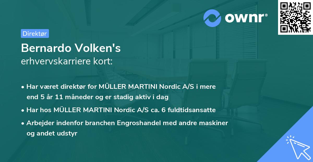 Bernardo Volken's erhvervskarriere kort