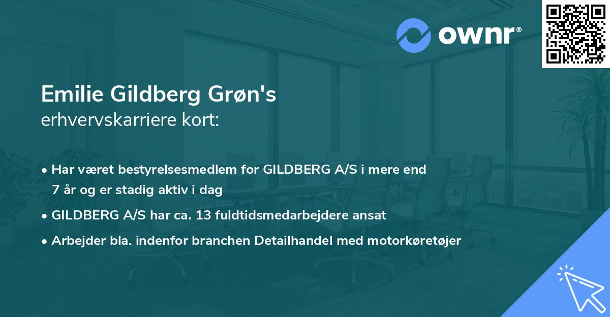 Emilie Gildberg Grøn's erhvervskarriere kort