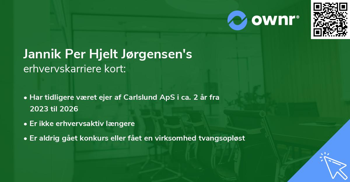 Jannik Per Hjelt Jørgensen's erhvervskarriere kort
