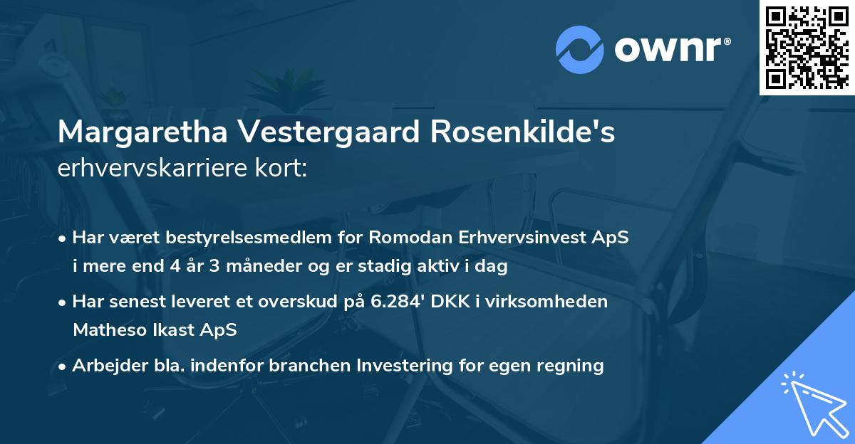 Margaretha Vestergaard Rosenkilde's erhvervskarriere kort