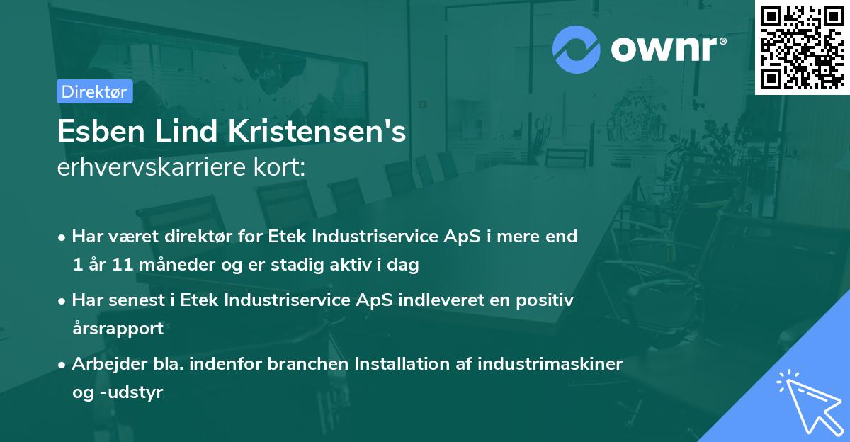 Esben Lind Kristensen's erhvervskarriere kort