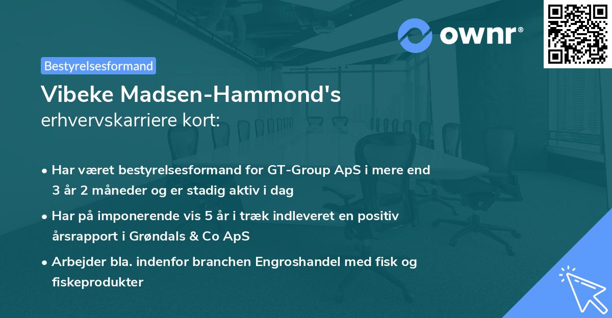 Vibeke Madsen-Hammond's erhvervskarriere kort