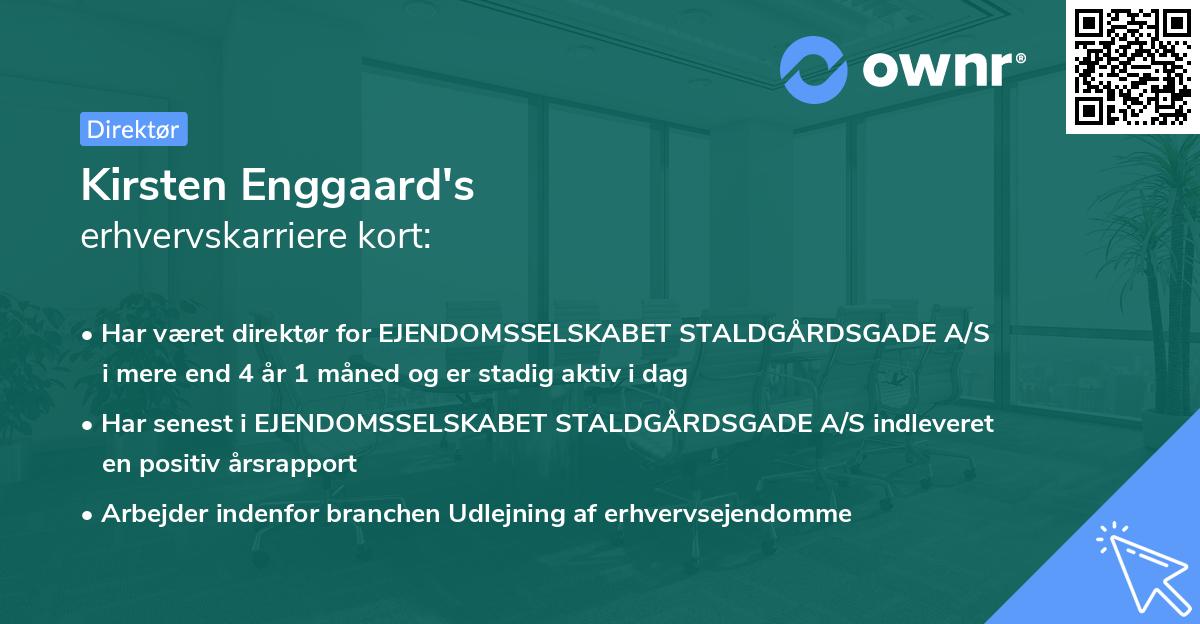 Kirsten Enggaard's erhvervskarriere kort