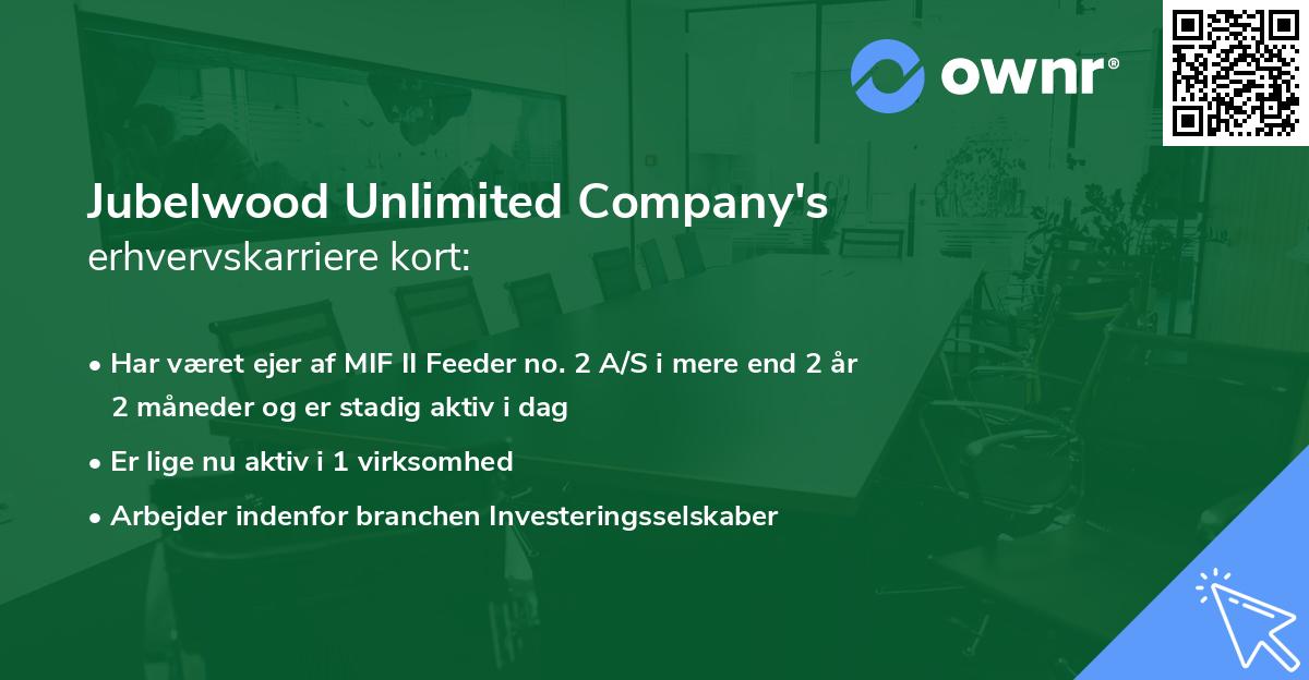 Jubelwood Unlimited Company's erhvervskarriere kort