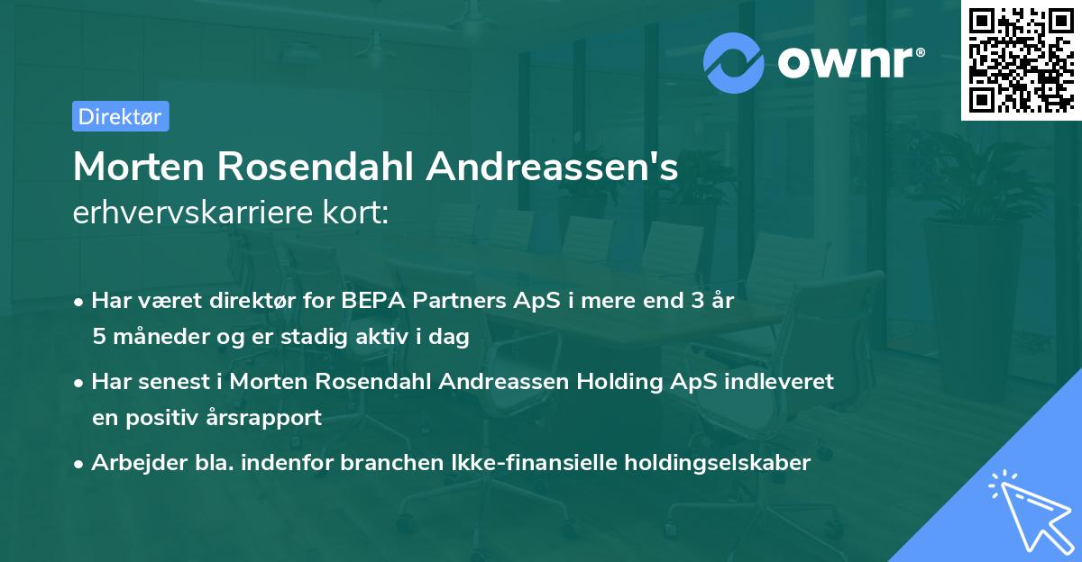 Morten Rosendahl Andreassen's erhvervskarriere kort