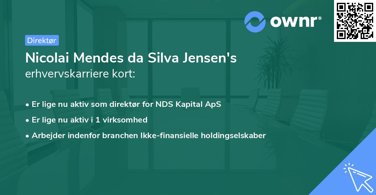 Nicolai Mendes da Silva Jensen's erhvervskarriere kort