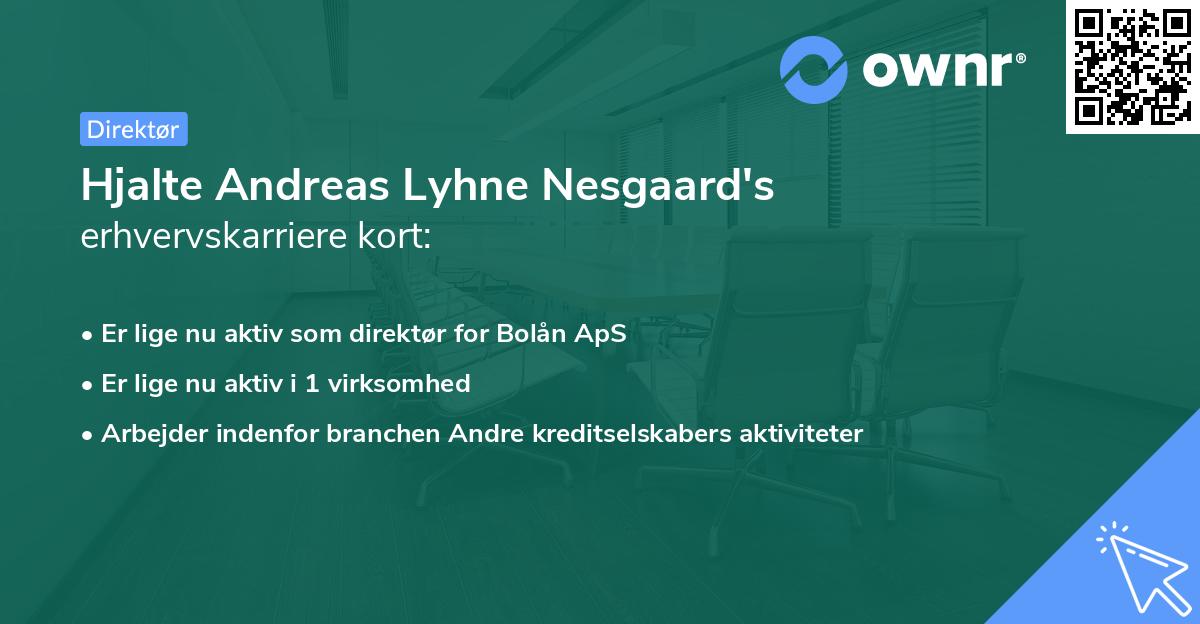 Hjalte Andreas Lyhne Nesgaard's erhvervskarriere kort